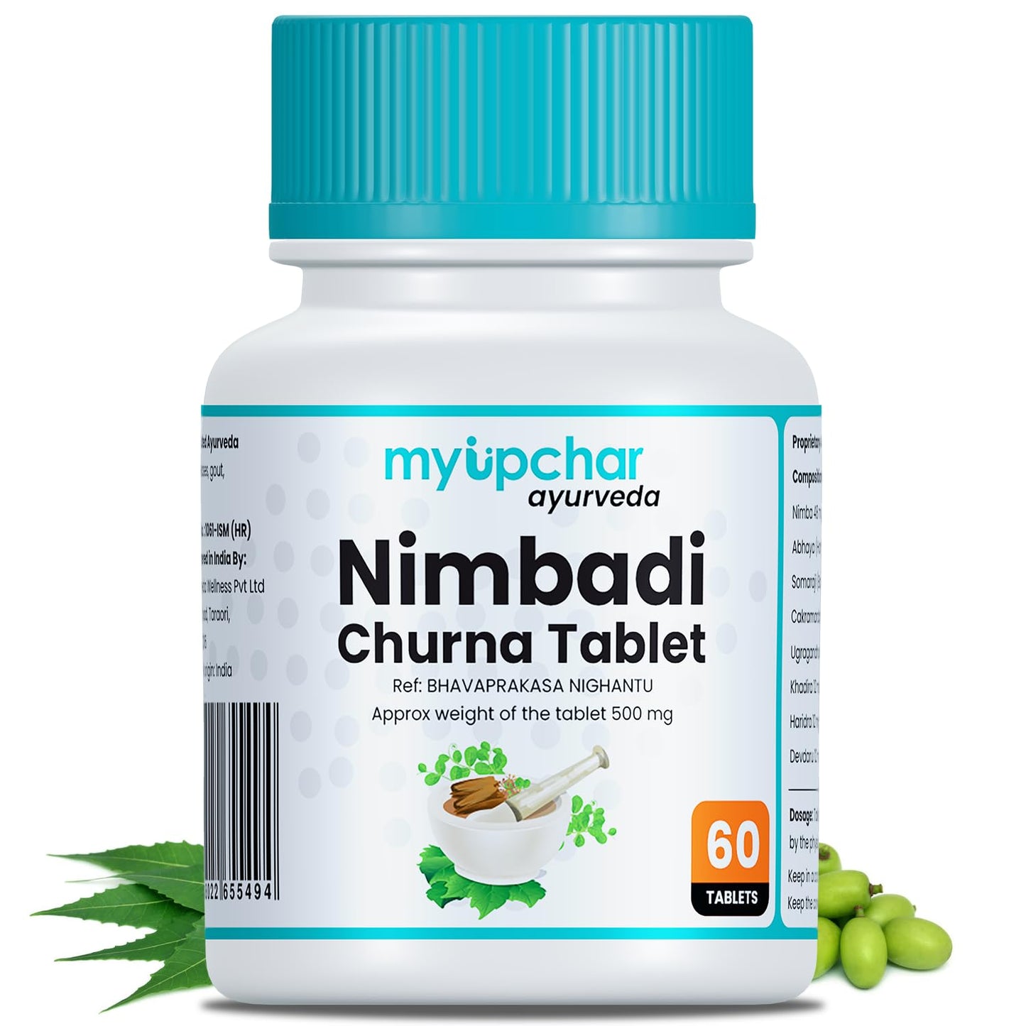 myUpchar ayurveda Nimbadi Churna Tablets for Detoxifying body, clean and healthy skin (60 Tablets)