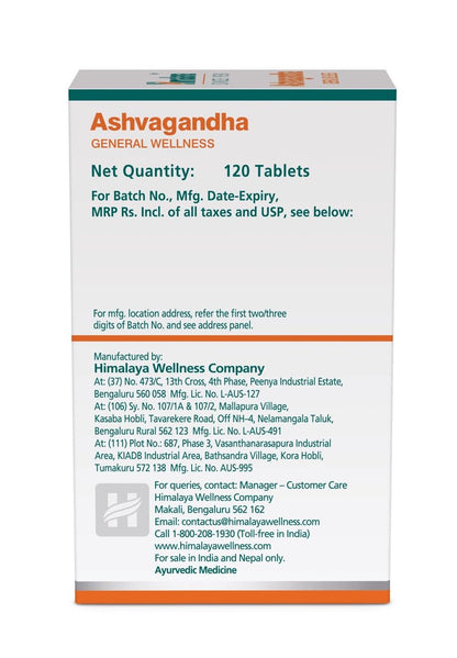 Himalaya Ashvagandha - 120 Tablets | Stress Relief | Rejuvenates Mind & Body | Improves Strength & Energy | General Wellness