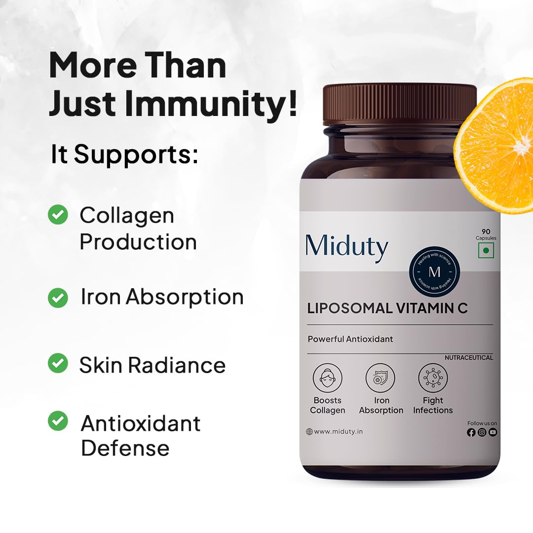Miduty Liposomal Vitamin C Supplement Bioavailability, Antioxidant Vita- image 7