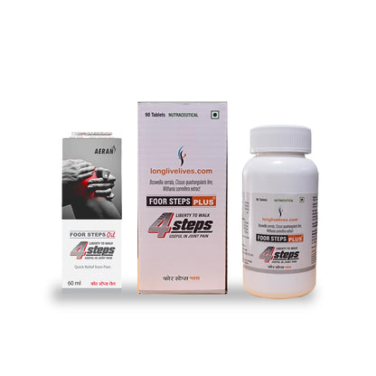 Foor Steps Plus with oil Ayurvedic Joint Support Tablets – Herbal Joint Health & Flexibility Supplement – 90 Capsules