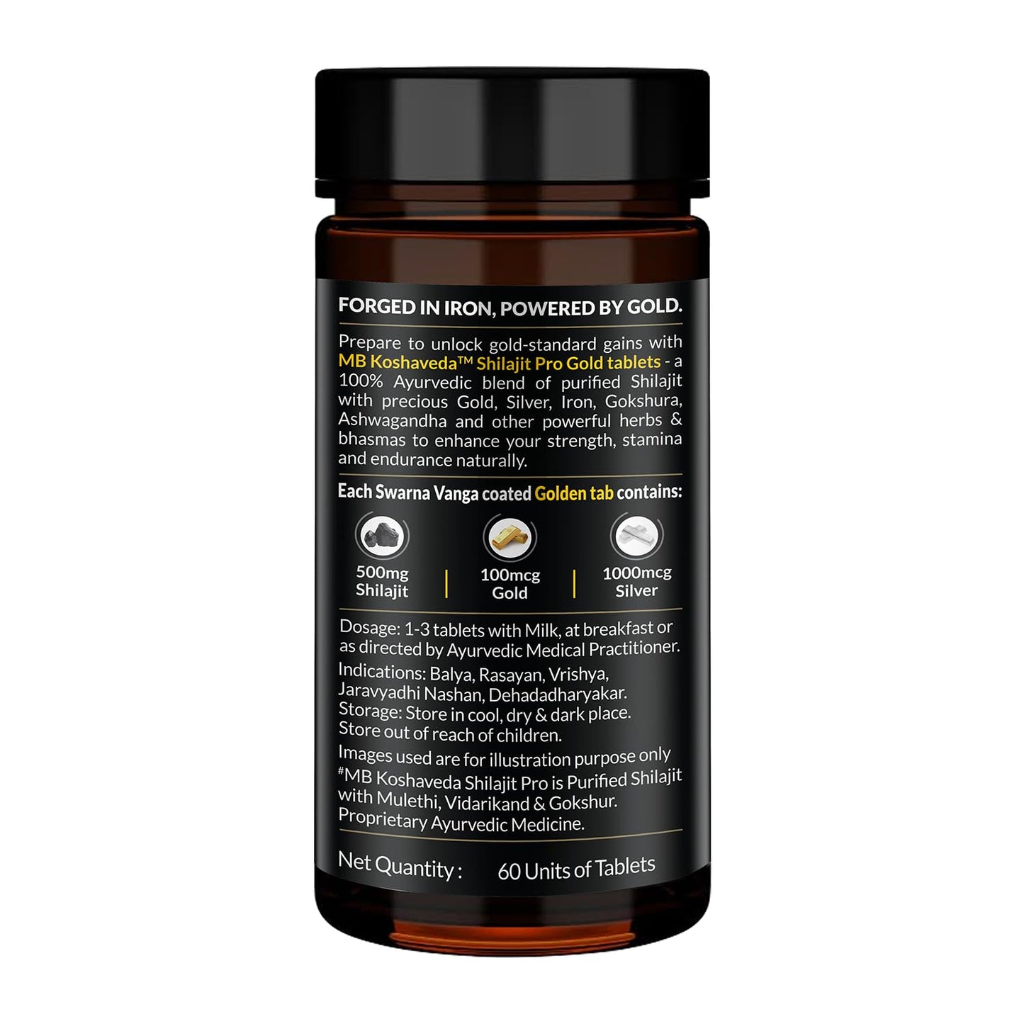 Koshaveda Shilajit Pro Gold by MuscleBlaze (60 Tablets) | Fortified wit- image 4