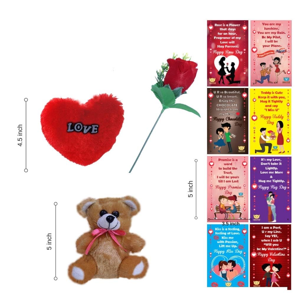 BOGATCHI Valentine’s Day Chocolate Gift | 3 Choco Hearts Box with Free Valentine Card & Rose | Gift for Girlfriend, Boyfriend, Wife, Husband