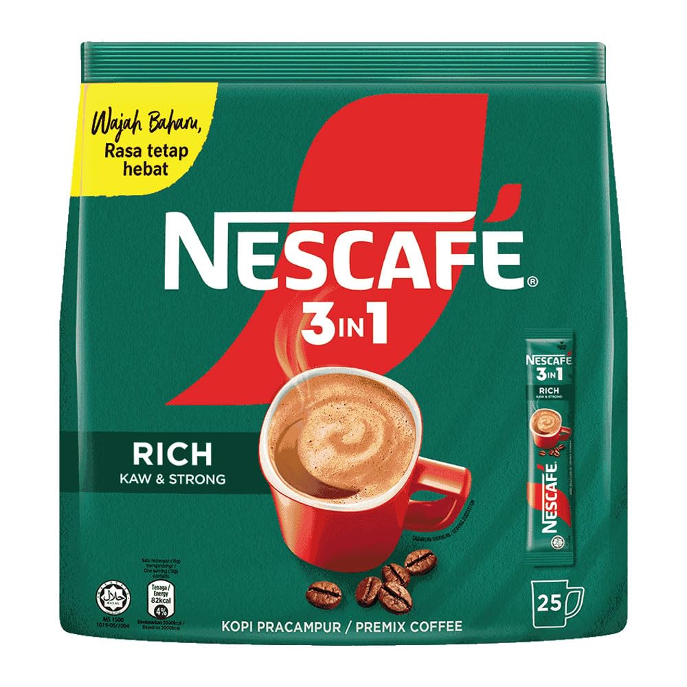 Nescafe 3 In1 Rich Premix Coffee 25 Sticks 450Gram, Bag