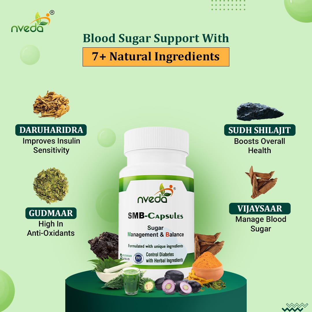Nveda SMB Capsules for Sugar Management and Balance (60 Capsules)- image 6