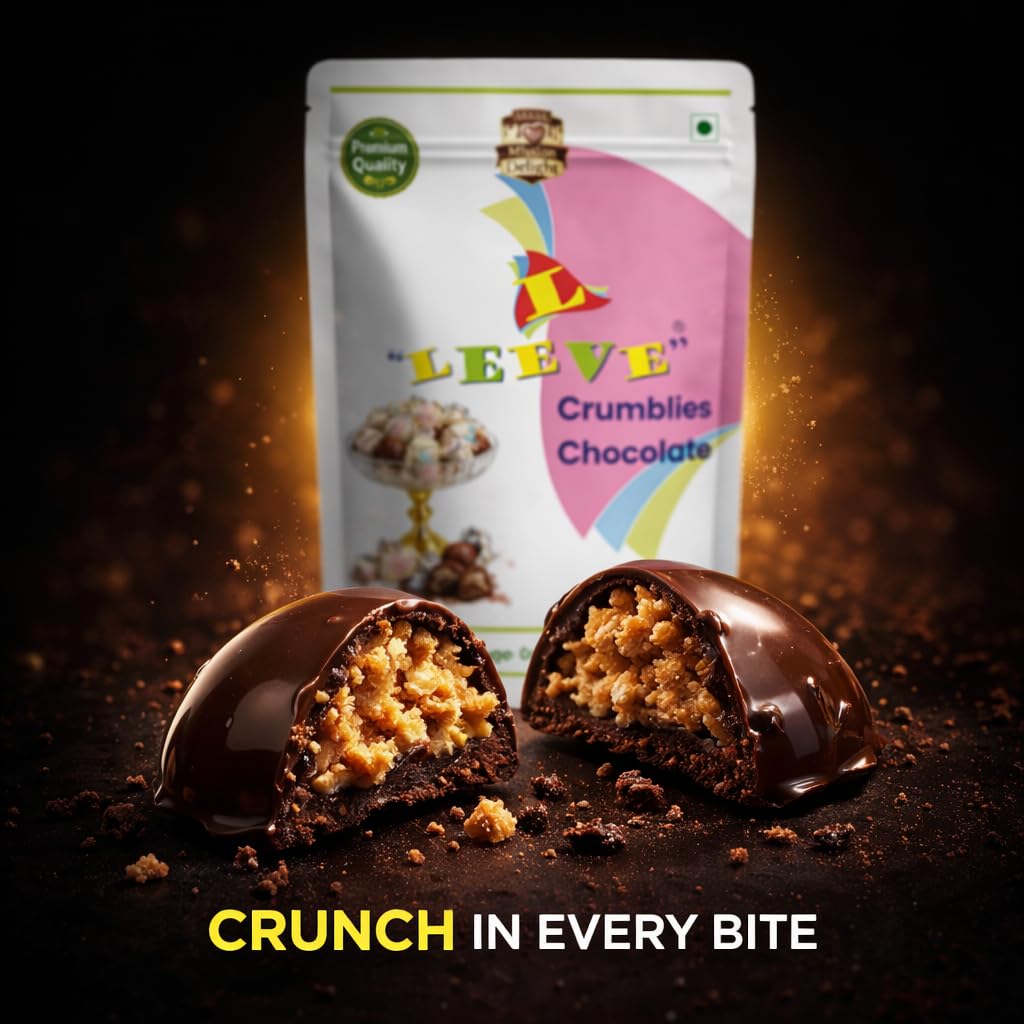 Leeve Crumblies Chocolate 200g | Crunchy Chocolate Bites | Crispy Choco Cubes | Kids Favorite Treat | Snack & Gifting Chocolate | Sweet Dessert Delight