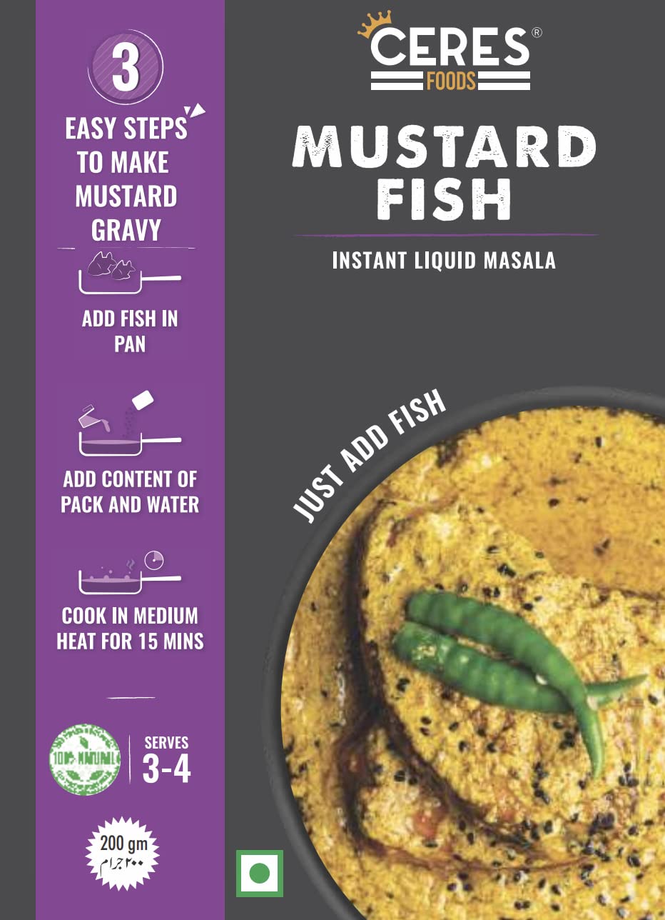 Ceres Foods Bengali Mustard Fish Instant Liquid Masala |Shipped Fresh |Fish cooking paste|Curry Paste| Curry Mix | Ceres Foods Mustard Fish Ready to Cook Gravy |Mustard Ready to Cook Gravy |Masala|Meat Masala|Mustard | Mustard Paste | Bengali