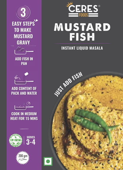 Ceres Foods Bengali Mustard Fish Instant Liquid Masala |Shipped Fresh |Fish cooking paste|Curry Paste| Curry Mix | Ceres Foods Mustard Fish Ready to Cook Gravy |Mustard Ready to Cook Gravy |Masala|Meat Masala|Mustard | Mustard Paste | Bengali