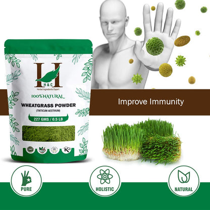 H&C Herbal Ingredients Expert Natural Wheat grass Powder | Ayurvedic Nu- image 5