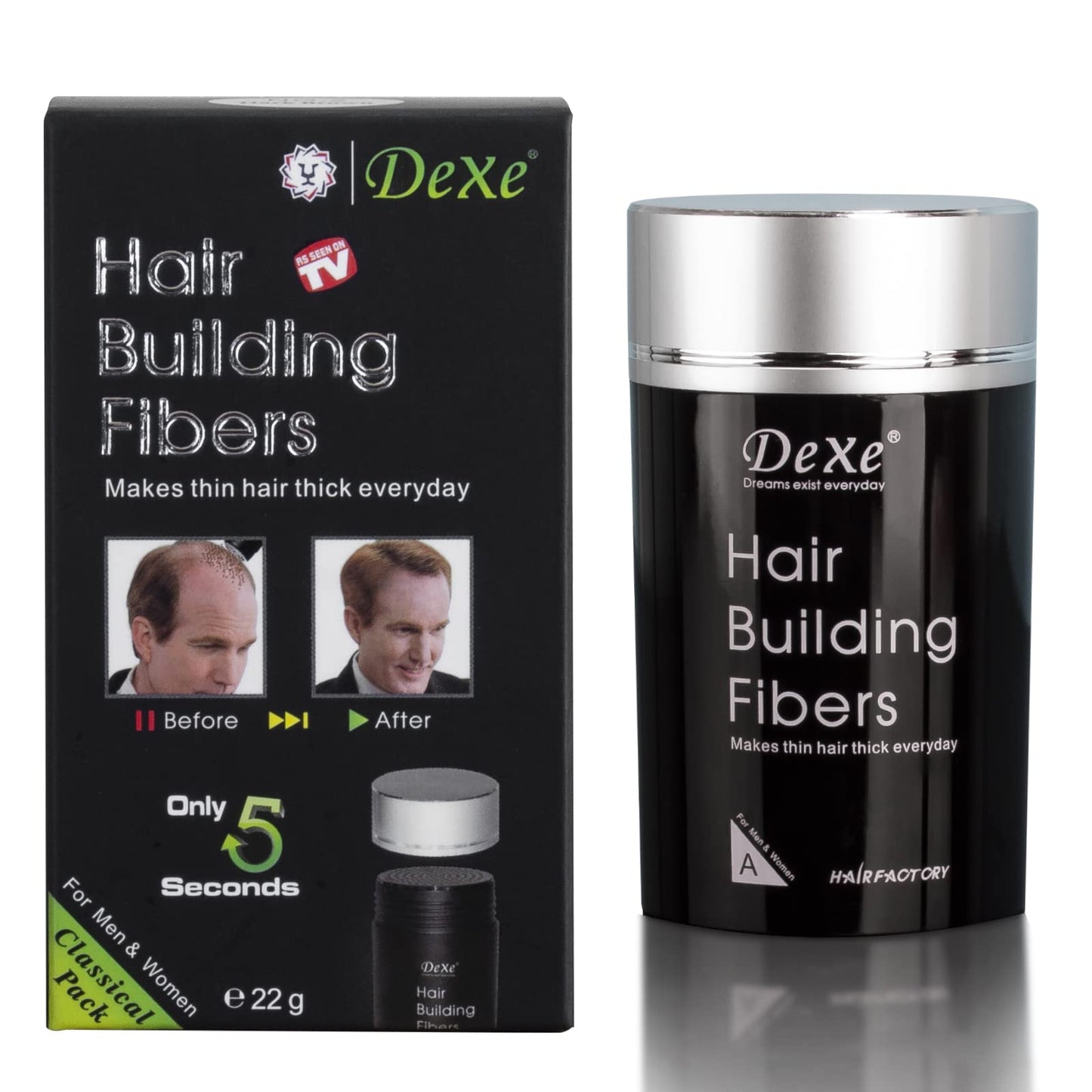 Medium Brown: Dexe Hair Building Fibers Color Powder Instantly Thicken Thinning Hair For Men And Women (Medium Brown)