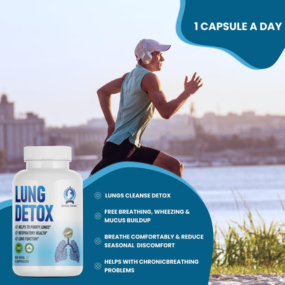 ROYAL SWAG Lung Detox Capsules For Smokers and Non-Smokers(60 Count) Cleanse and Detox Detoxify Lungs - Natural Respiratory Support Supplements For Lung Health and Detoxification