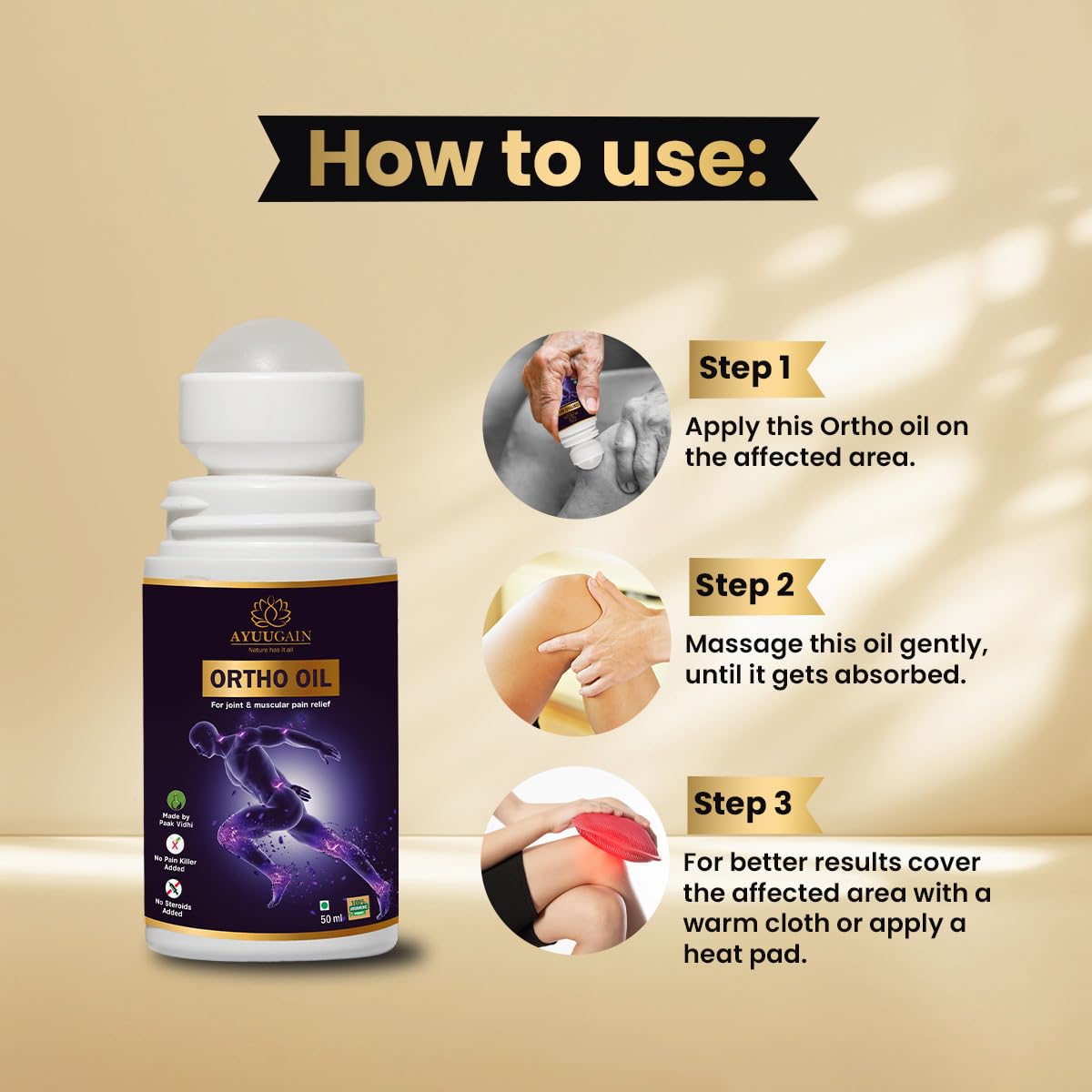 Ayuugain Ortho Oil Roll On For Joint Pain, Back Pain, Knee Pain, Should- image 5