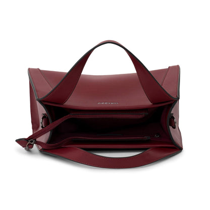 Miraggio Risa Top-Handle Satchel Handbag for Women with Detachable & Adjustable Sling Strap (Wine)