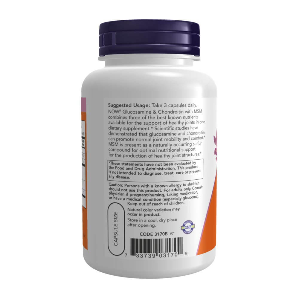 Now Foods Glucosamine and Chondroitin with MSM Joint Health Capsules - 90 Count