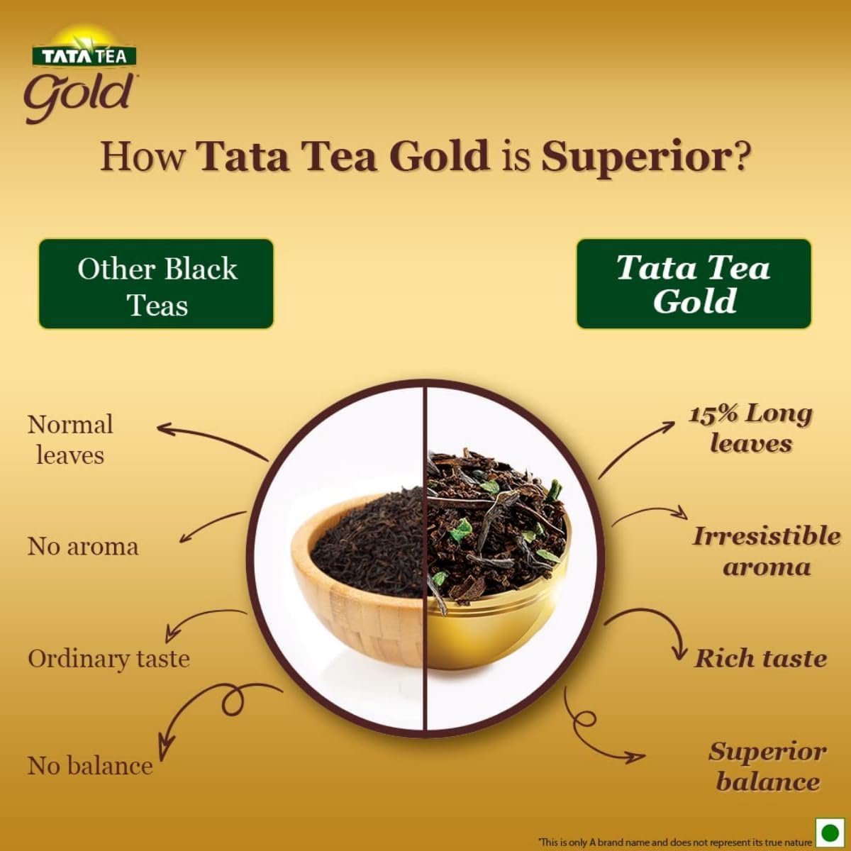 Tata Tea Gold | Assam teas with Gently Rolled Aromatic Long Leaves | Rich & Aromatic Chai | Black Tea | 500gram|Loose Leaves