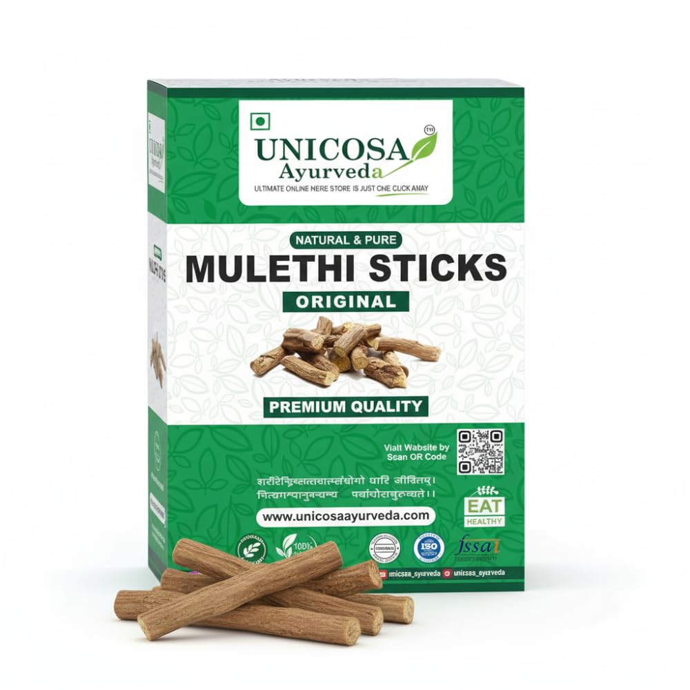 UNICOSA Ayurveda Natural Mulethi Stick (Yastimadhu / Licorice Sticks) 800g (200g x 4 Packs) for Hair, Skin, and Health Care glycyrrhiza glabra powder/licorice Powder | No Added Preservatives Mulethi Stick 800GM | Herbal Licorice Root | Ayurvedic Mulethi f