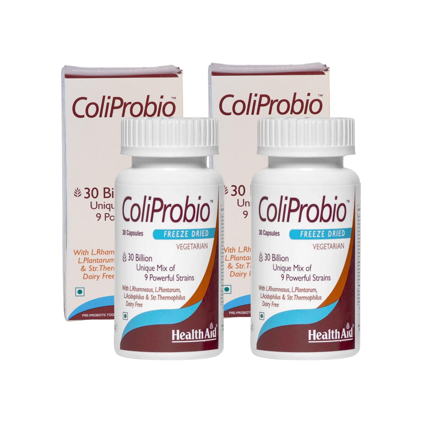 HealthAid ColiProbio 9 Strain Probiotic Supplement for Gut Health Supports Diges