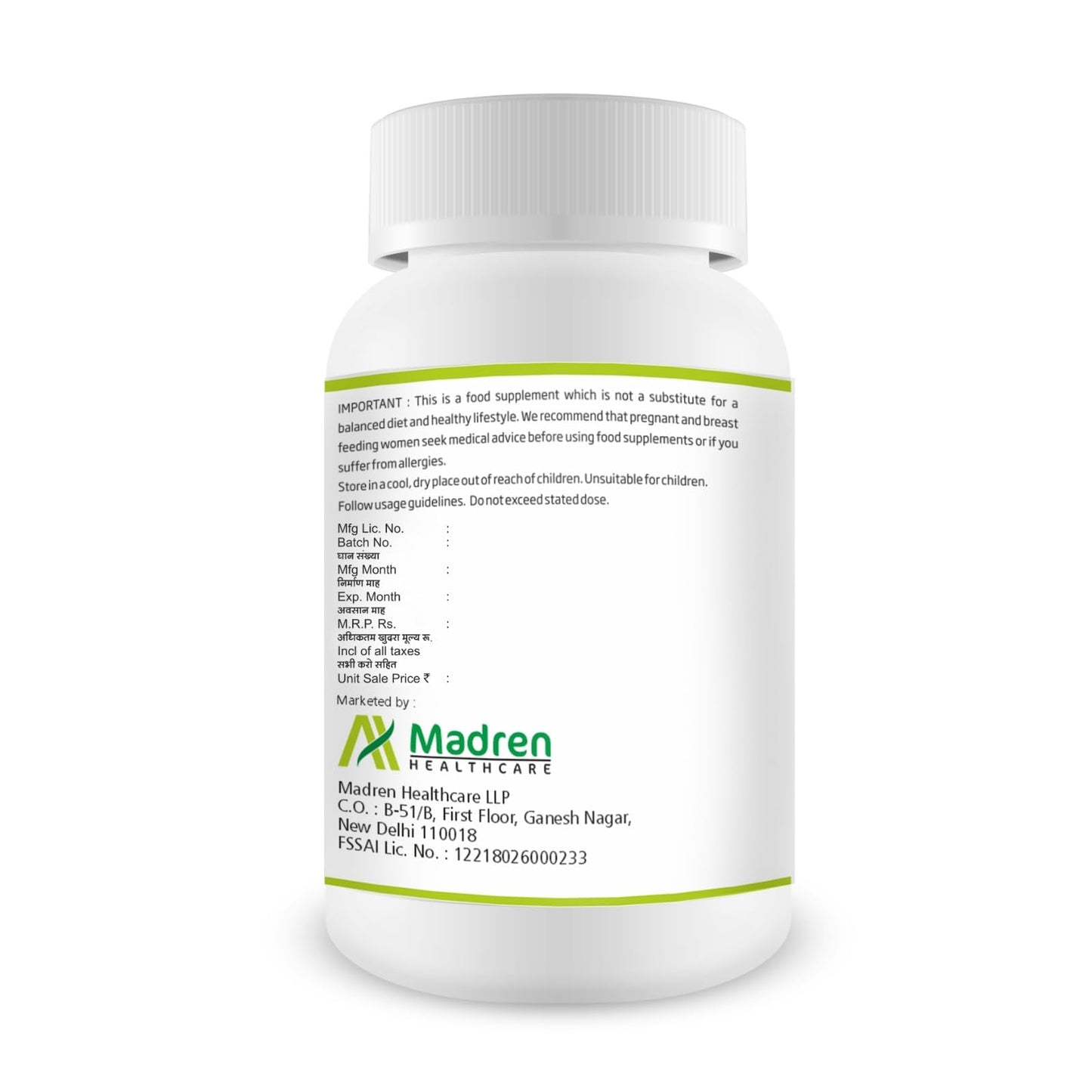 Madren Healthcare Ginger Root Extract 550mg Capsules with 5% Gingerols | Herbal Digestive Wellness Supplement | Supports Daily Wellness & Gut Comfort | Vegan | Non-GMO | 60 Veg Capsules (Pack of 2)
