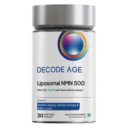 Liposomal NMN Supplement | 500 mg |1 Month Supply | For Increased Absorption & Higher NAD+ Levels | Everyday Support for Energy, Muscle Health & Overall Healthy Ageing | Decode Age