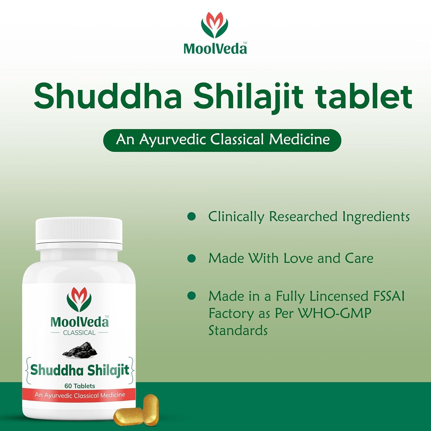 Moolveda Original Shuddha Shilajit Pure Gold Tablets for Men & Women, I- image 6