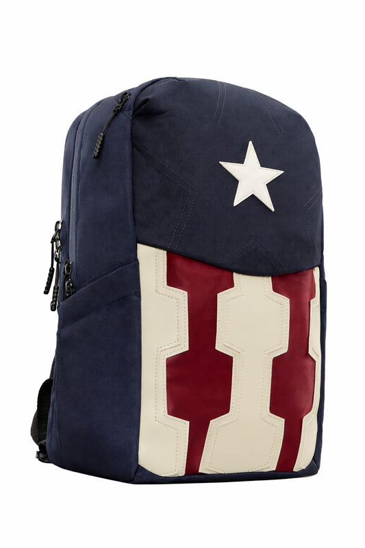 The Souled Store Captain America: The Shield Backpacks | Official Marvel Merchandise | Premium Water-Resistant Laptop Bag with Shield Graphic | Durable Urban Travel Rucksack for Men & Women