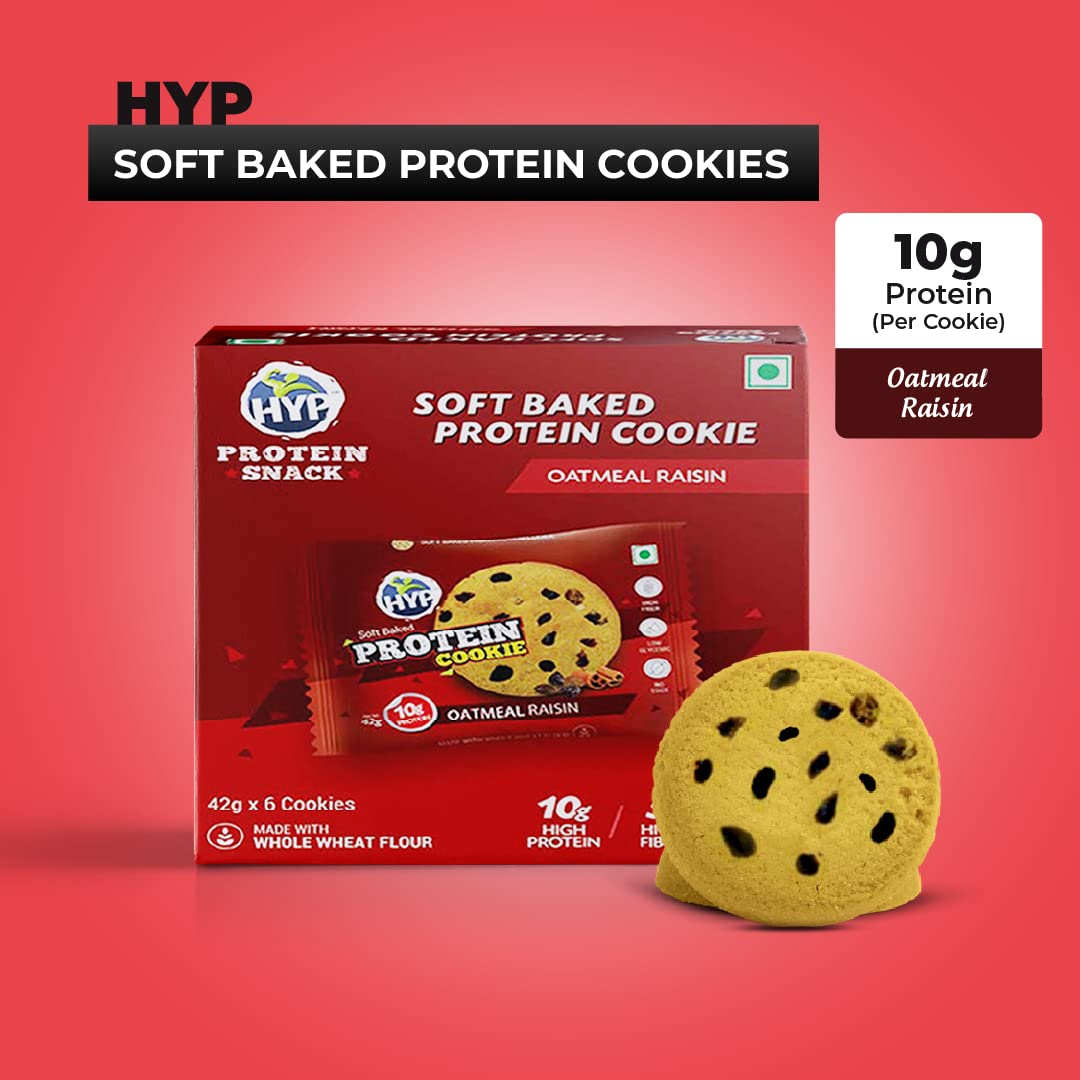 HYP- Protein Cookies, Oatmeal Raisin Cookies (6x42g) | 10 g Protein per- image 6