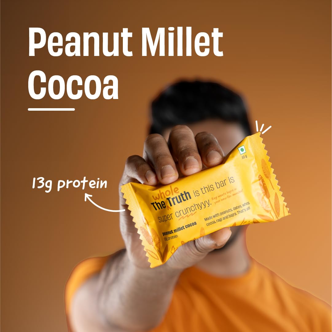The Whole Truth | 13g Protein Bar | Peanut Millet Cocoa | Pack of 6 x 5- image 8