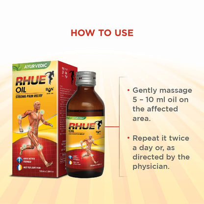 RHUE Strong Pain Relief Oil 100ml Pack of 2 | Ajwain, Mustard & Clove Oil Extract With Natural Herbs | Ayurvedic Massage Tel For Knee/Legs/Shoulder/Neck/Back & Joint | Ointment For Men & Women