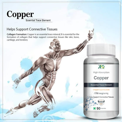 ANC Chelated Copper Gluconate – Support Connective Tissues –1700mcg – 90 Capsules