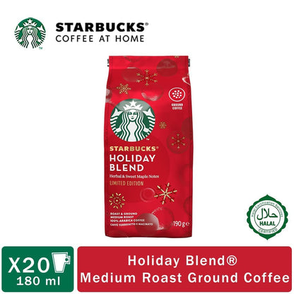 Starbucks Holiday Blend Whole Bean Coffee, Herbal & Sweet Maple Notes, Limited Edition, Medium Roast, 100% Arabica, DECADENT 190 Grams (Product Of UK)