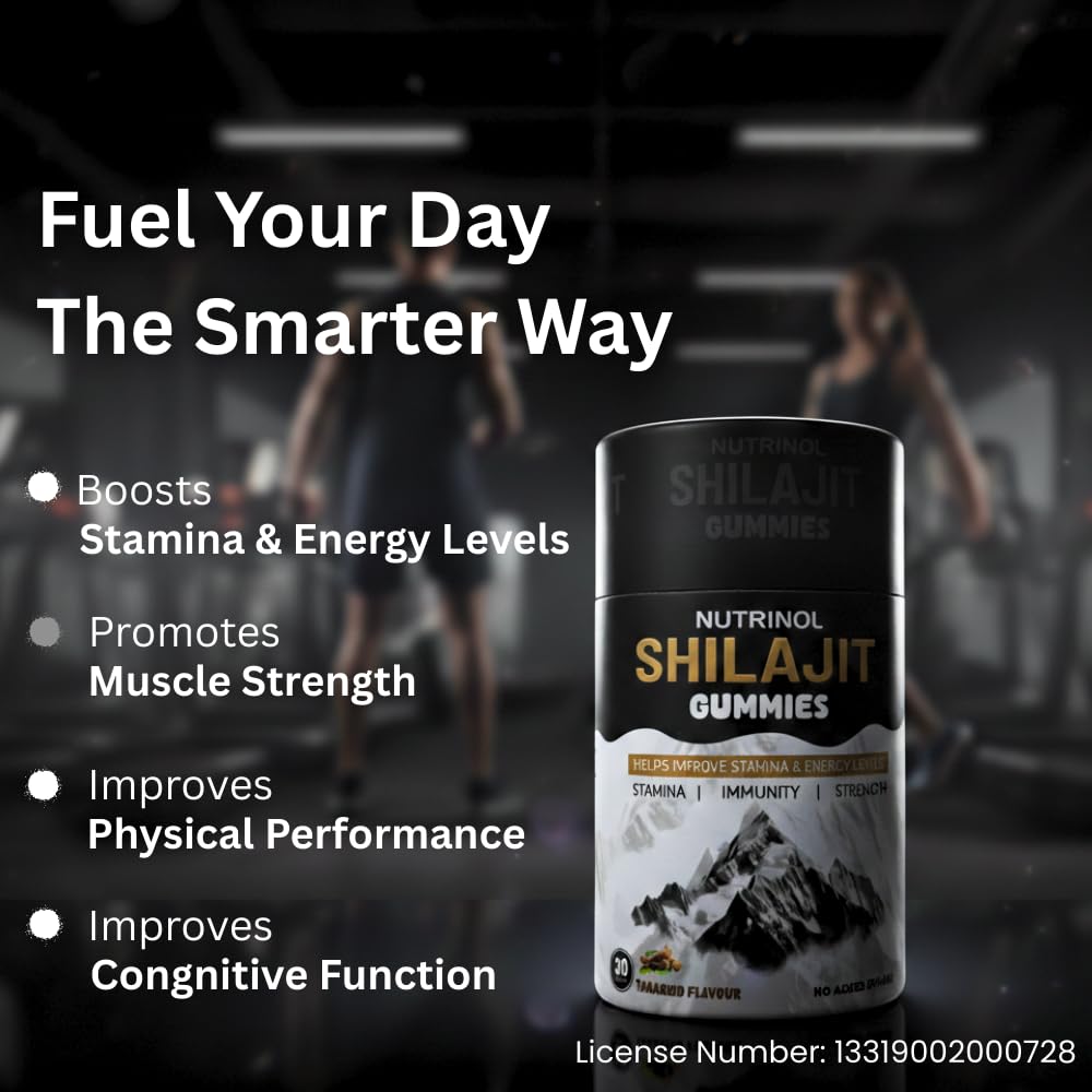Knoll Healthcare Nutrinol Shilajit Gummies | Tamarind Flavour | No Added Sugar | 30 Gummies | Supports Energy, Strength & Daily Wellness