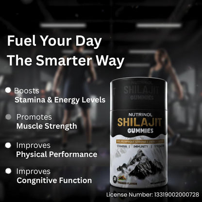 Knoll Healthcare Nutrinol Shilajit Gummies | Tamarind Flavour | No Added Sugar | 30 Gummies | Supports Energy, Strength & Daily Wellness
