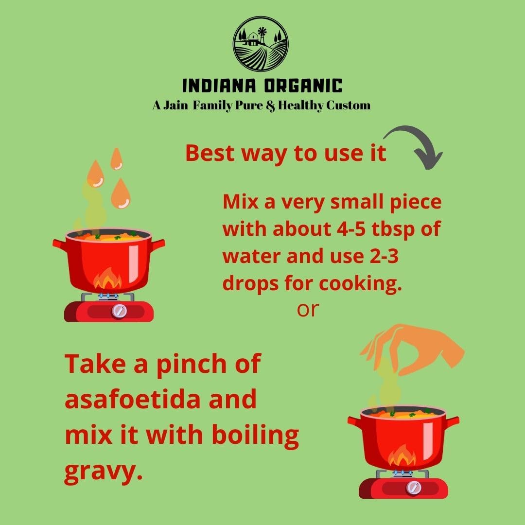 Indiana Organic Hing 23 g whole sabut | trongest Pure Asafoetida| Lab tested Premium Hing from Uzbekistan | Gluten-Free | No Atta | No Maida | Chemical-Free | Organic | Harvest 2025-23 gram
