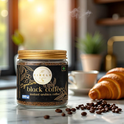 Signature Instant Black Coffee (100% Arabica, 50 gram, Dark Roast)