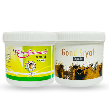 Hakim Suleman's S Care and Gond Siyah Capsule Combo Pack | Herbal Wellness Pair | Everyday Care Value Combo
