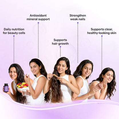 CUREFOREVER Biotin Tablets for Hair Growth, Skin & Nails – 100% RDA with Zinc, Selenium & Coconut MCT | Supplement For Healthy Hair, Nails & Skin | 90 Veg Tablets for Men & Women | 3 Months Supply | 1 Daily Dose