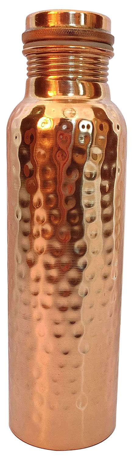 Thammar Hammered Copper Bottles Water 1 Litre, Rose Gold