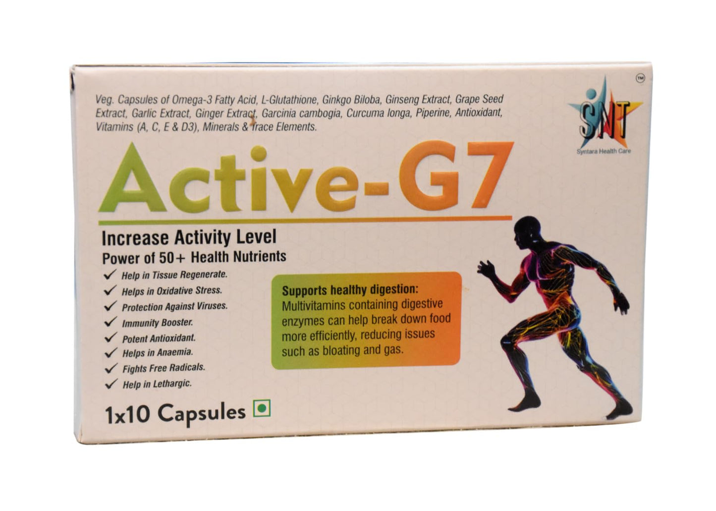 Active-G7 Multivitamin Multiminerals Antioxidants Capsule 50+Vitals Minerals Additional L-Glutatheon | 10 Capsules | Pack of 3