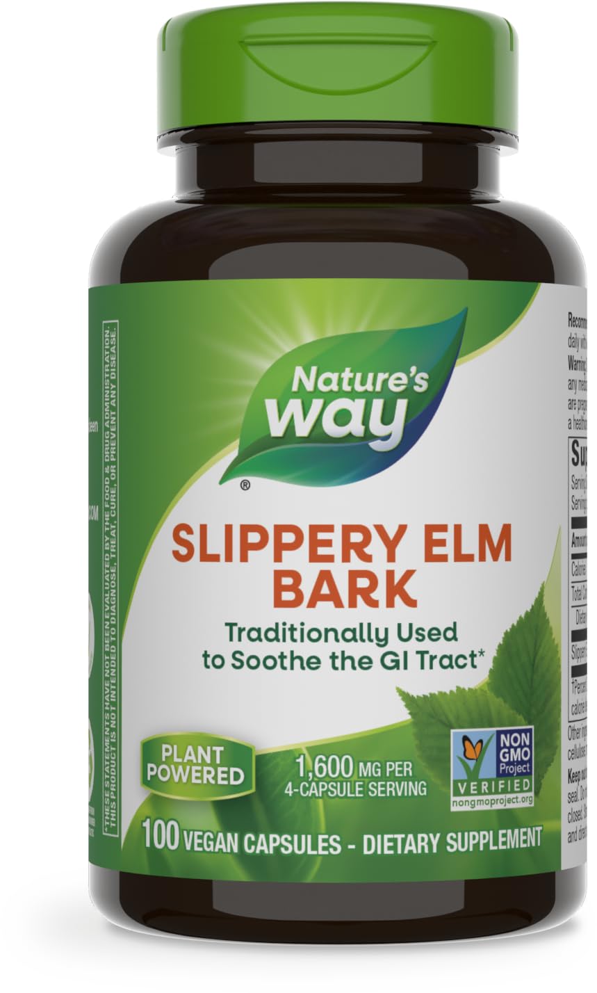 Nature's Way, Slippery Elm Bark, 400 mg, 100 Veggie Caps