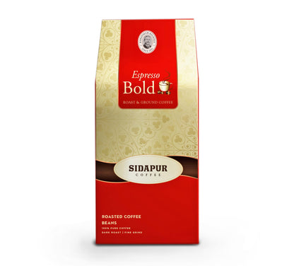 Sidapur Espresso Bold - Roasted Coffee Whole Beans for Espresso Machines - 500g