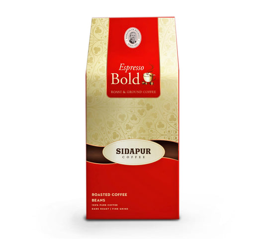 Sidapur Espresso Bold - Roasted Coffee Whole Beans for Espresso Machines - 500g