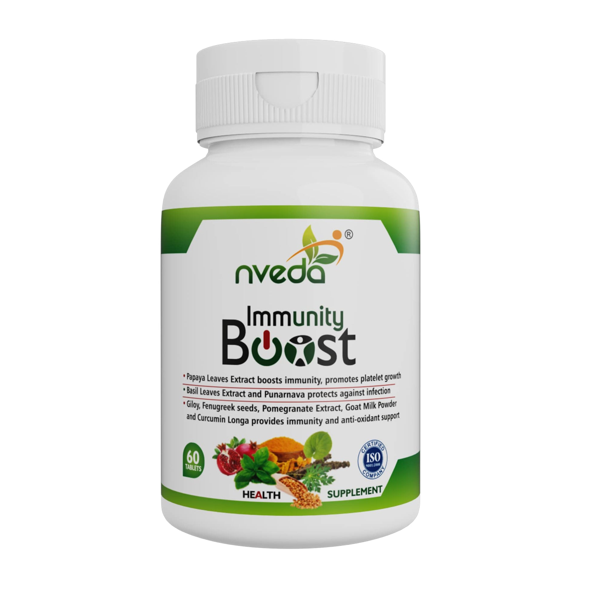Nveda Immunity Booster with Papaya Leaves Extract, Giloy, Fenugreek seeds, Curcu