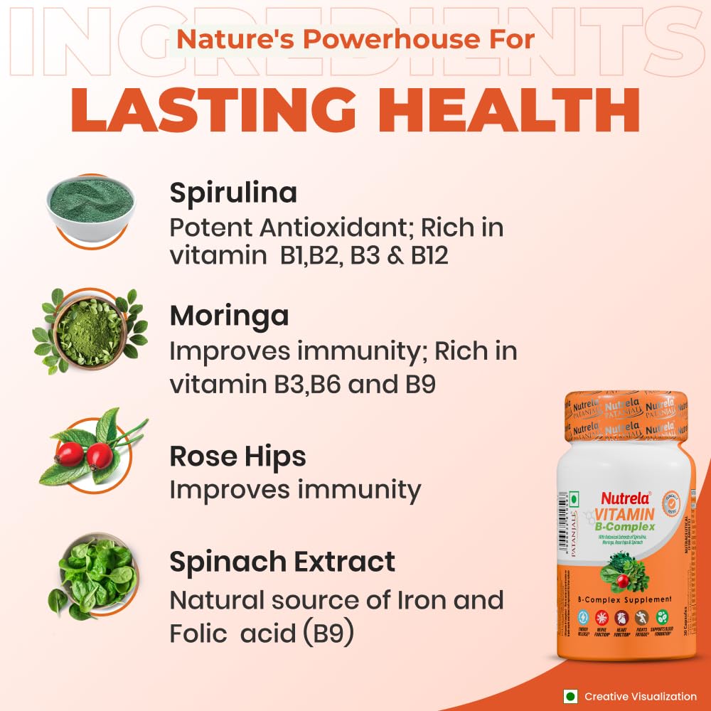 Nutrela Daily Energy Biofermented B Complex for Men & Women - 30 Veg Ca- image 5