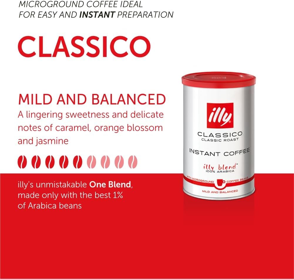 Illy Blend 100% Arabica Roasted Instant Round Coffee Tin, 95g