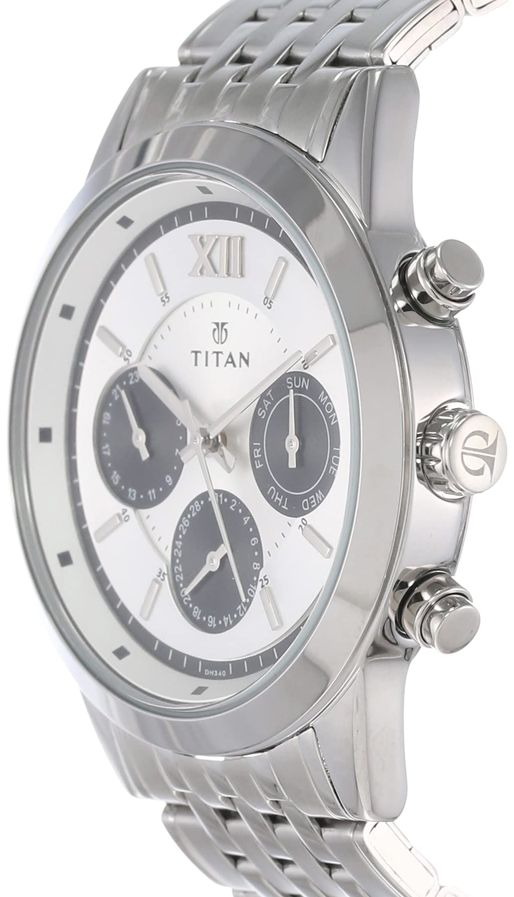 Titan Quartz Analog Silver Dial Watch for Men-NP1766SM03