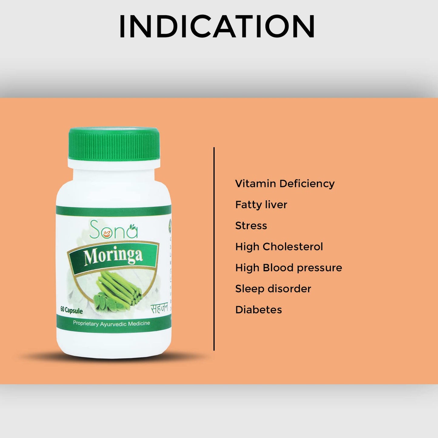 SONA HEALTH CARE MORINGA CAPSULES- 60 CAPSULES (Pack of 1)