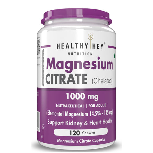 HealthyHey Nutrition Magnesium Citrate - 1000 mg - 120 Vegetable Capsules