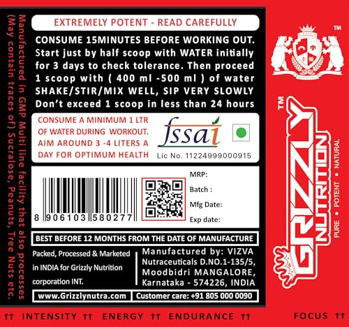 Grizzly Nutrition, Advanced Pre Workout 300 gram, True Instincts, 2025- image 3