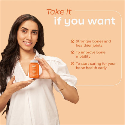 Arth Calcium & Vitamin D3 (600 IU) Tablets| Bone Health Supplement with Coral Calcium (1000 mg) for 60% More Absorption Than Others | Supports Strong Bones, Muscles & Joints | 60N Veg