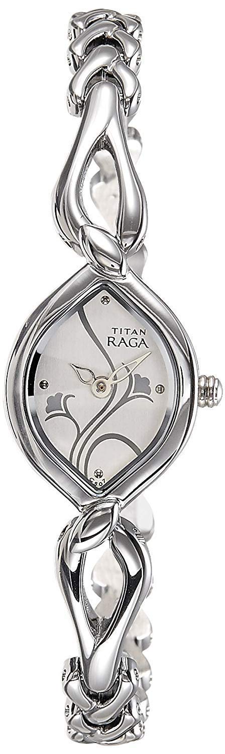 Titan Raga Stainless Steel Analog White Dial Women's Watch-Nm2455Sm01 / Nl2455Sm01/Np2455Sm01