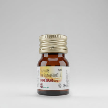 DUKE NANO SHOTS Vitamin D3 | 4x5ml Bottles Sugar Free Nano Shots | Liquid Supplement for Healthy Bones, Muscles, and to Support The Immune System pack of 4